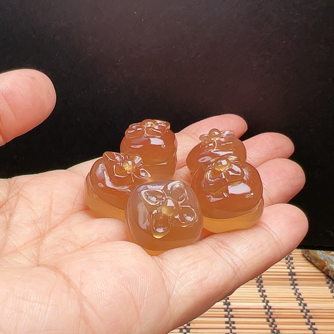 未镶嵌玛瑙/玉髓珠宝半成品随机5发一