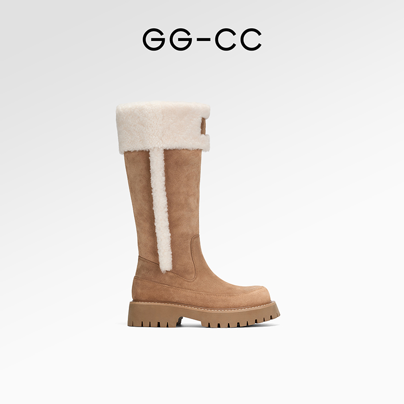 GG-CC【雪屋派对】2024冬季新款加绒厚底雪地靴女保暖毛毛靴子1823