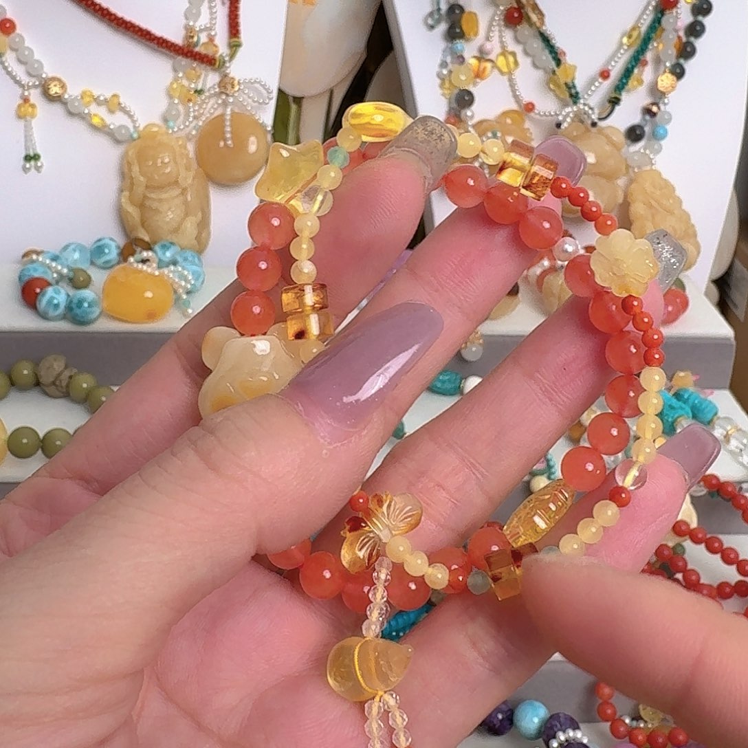 琥珀未镶嵌手链琥珀