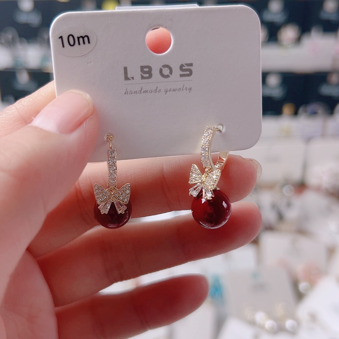 琉璃铁合金合金耳环的