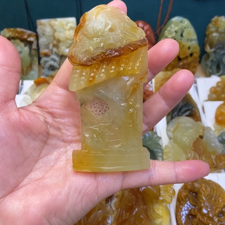 蛇纹石玉合金颈饰