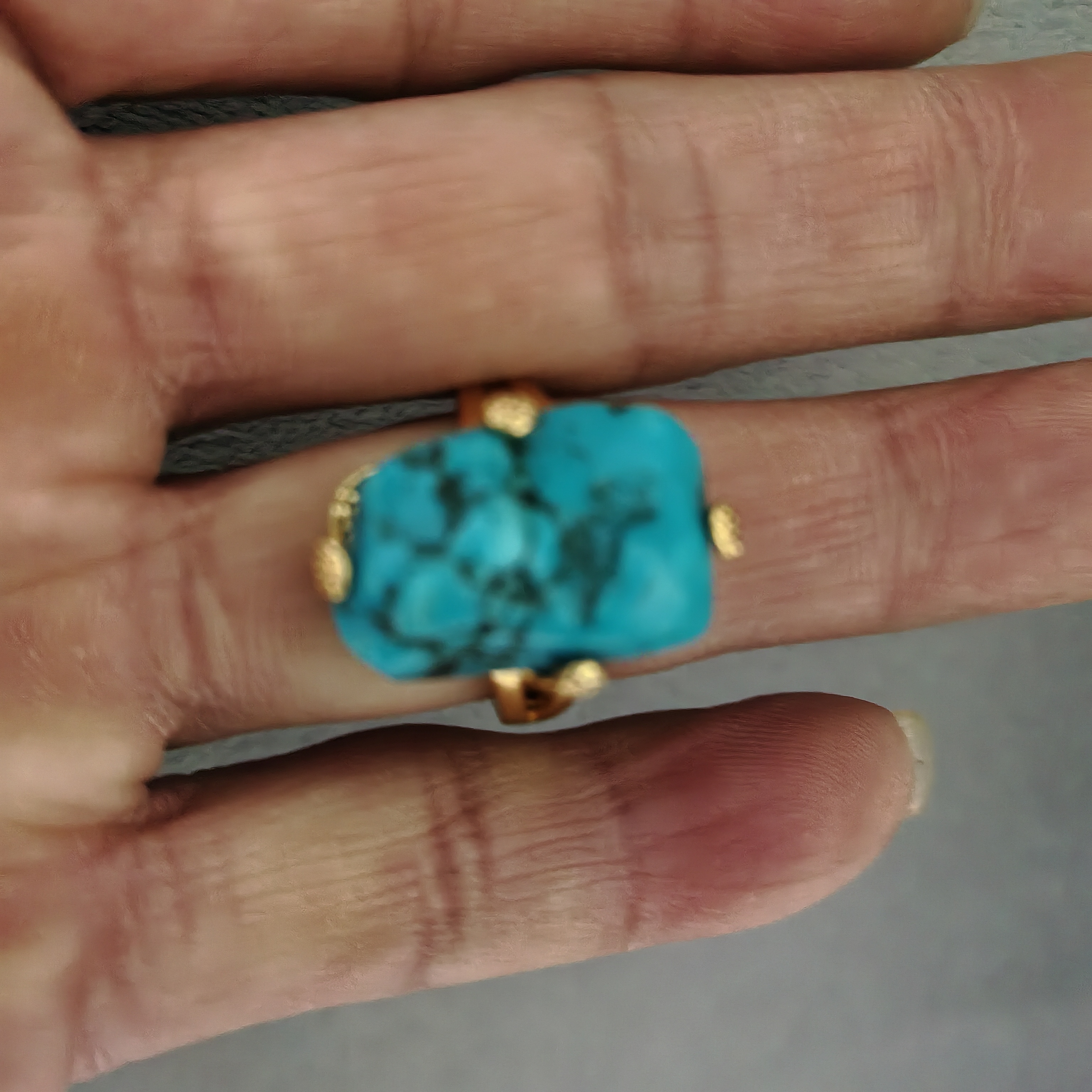 黄铜亚克力戒指 气质新款百搭首饰金色欧美风大小可调戒指