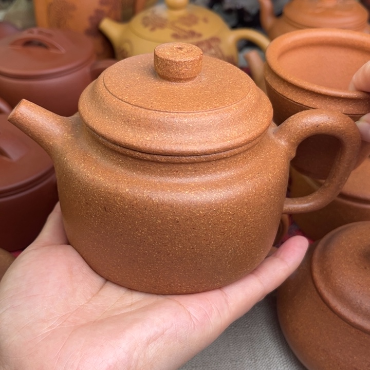 茶壶紫砂原矿黄降坡20目德钟精工半手320cc