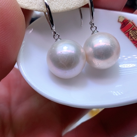 淡水珍珠耳饰银S925镶嵌