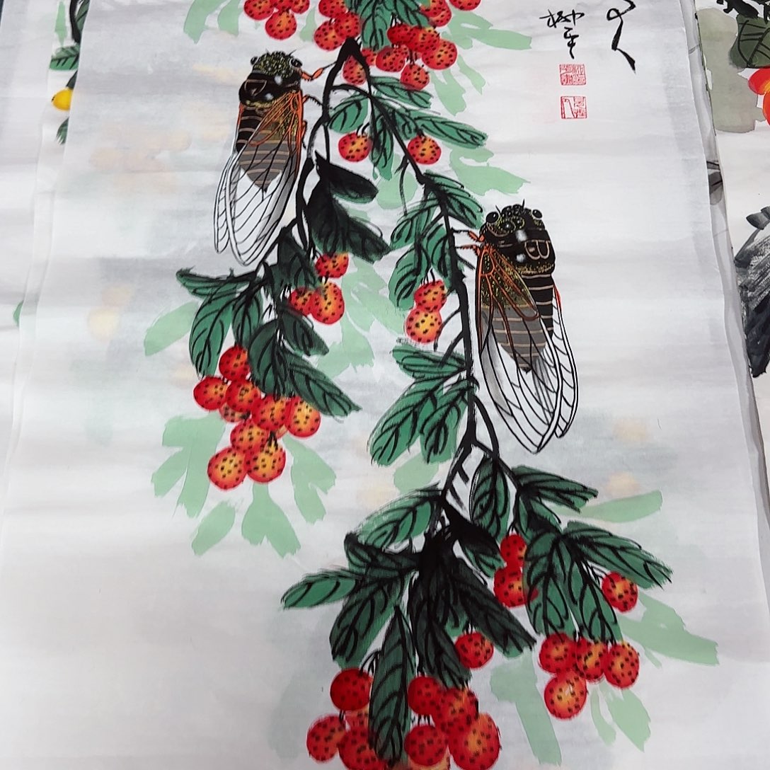 国画一*尺寸50X100手绘作品 