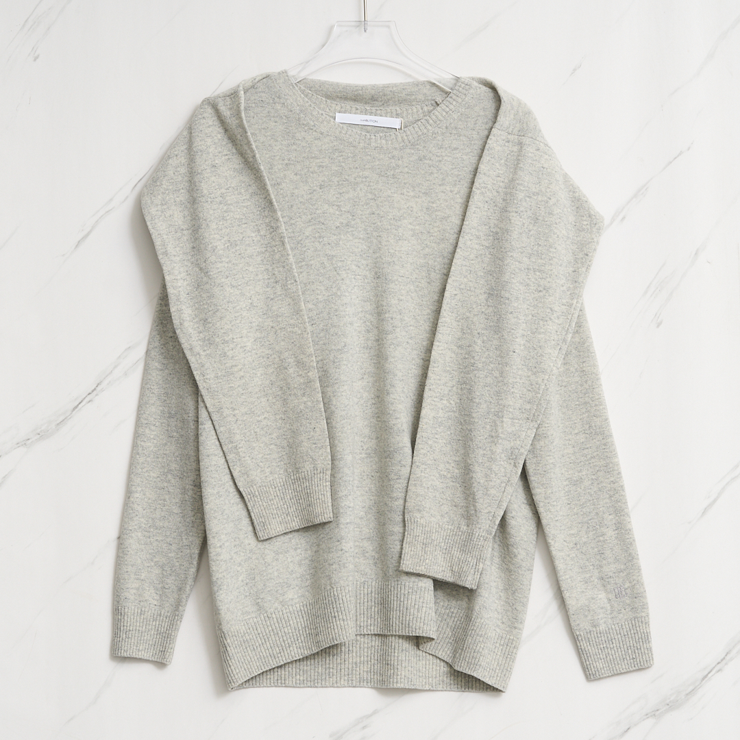 pushBUTTON女士纯色假两件针织衫PZGU00048