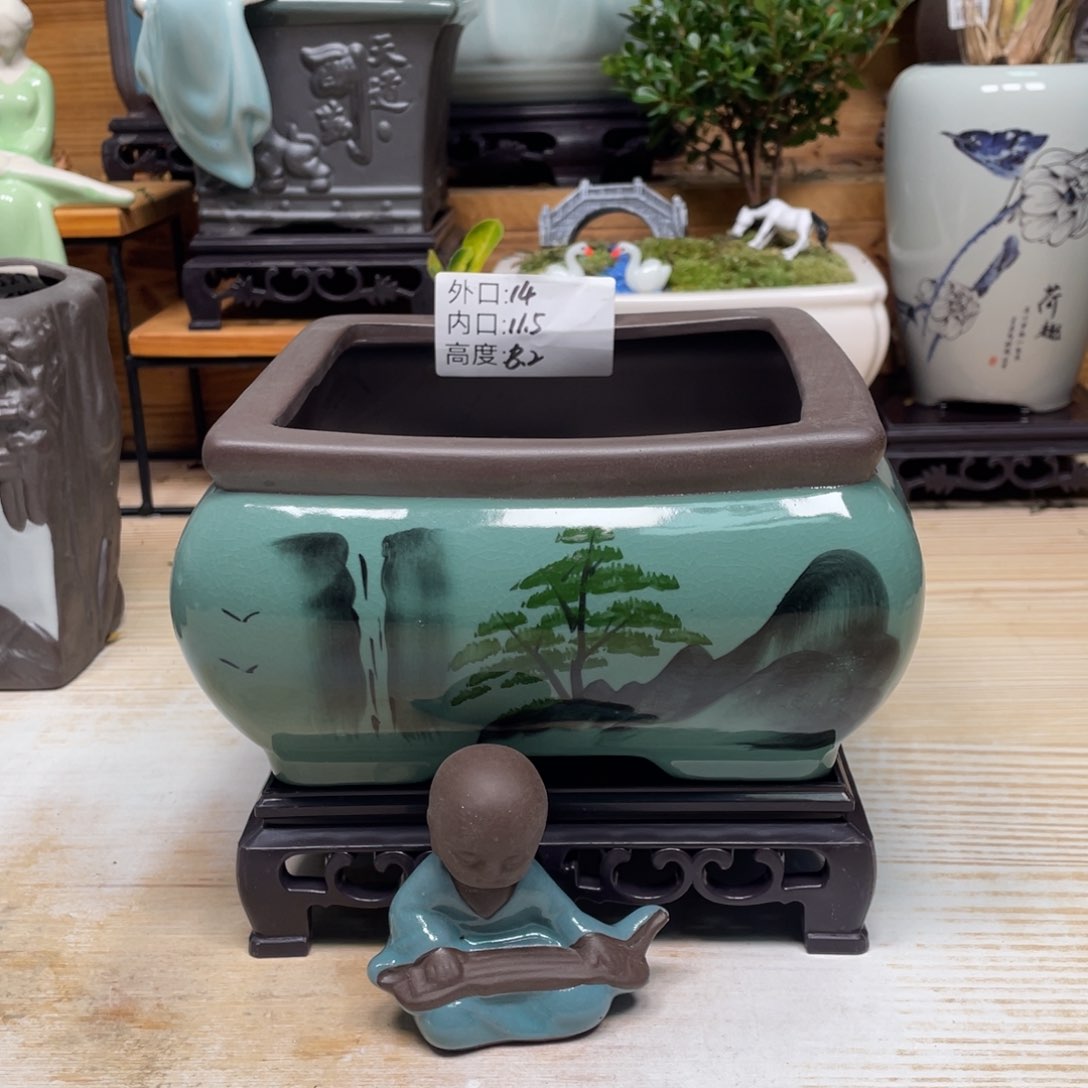 紫砂花盆陶瓷艺术花盆陶瓷