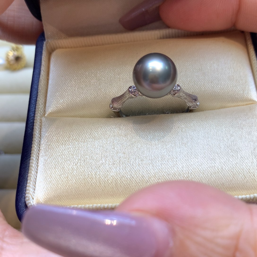 银S925镶嵌戒指海水珍珠