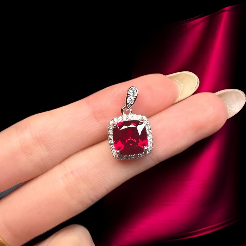 如懿高订216-轻奢培育3A红宝石精切合金吊坠