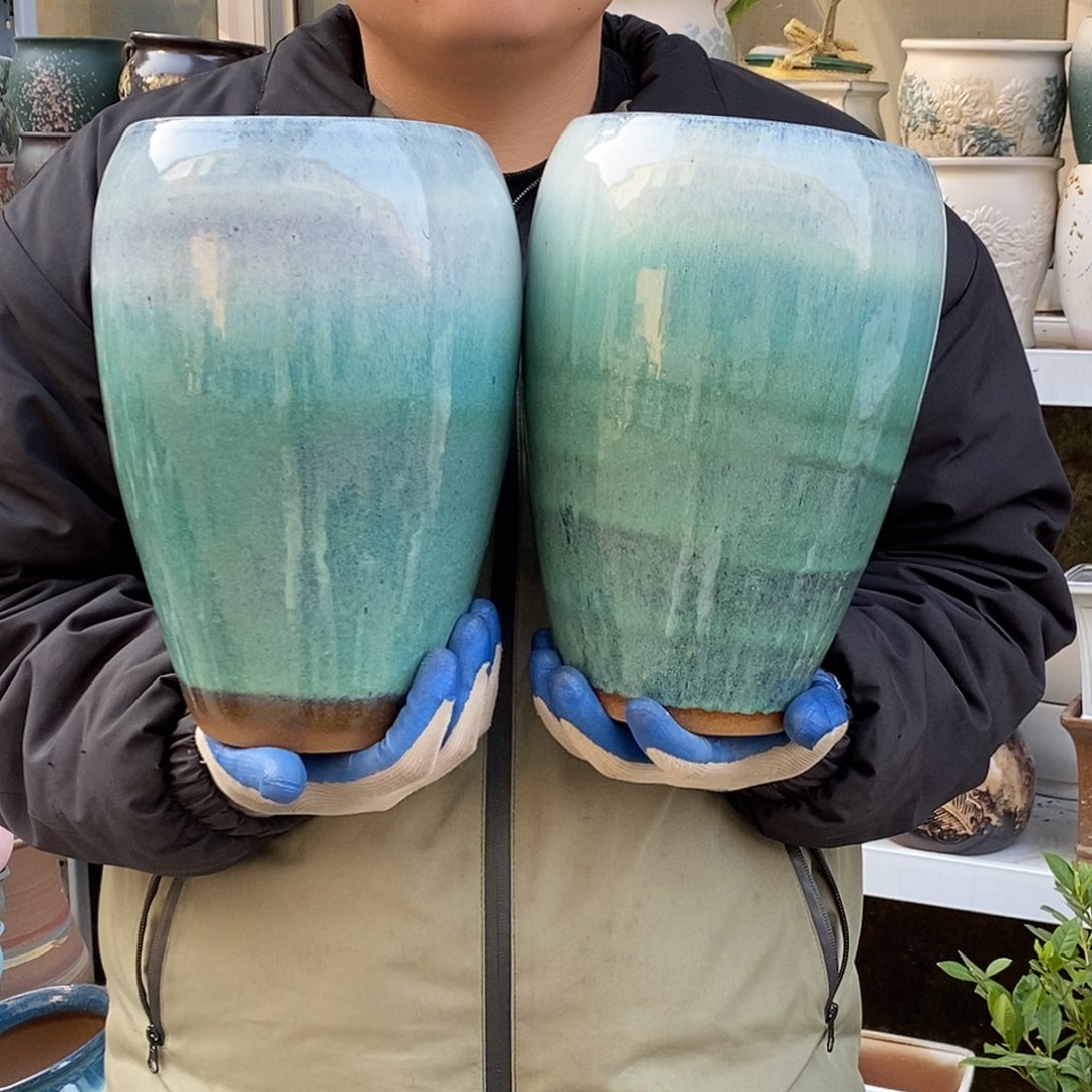 紫砂花盆口15高27处理俩个