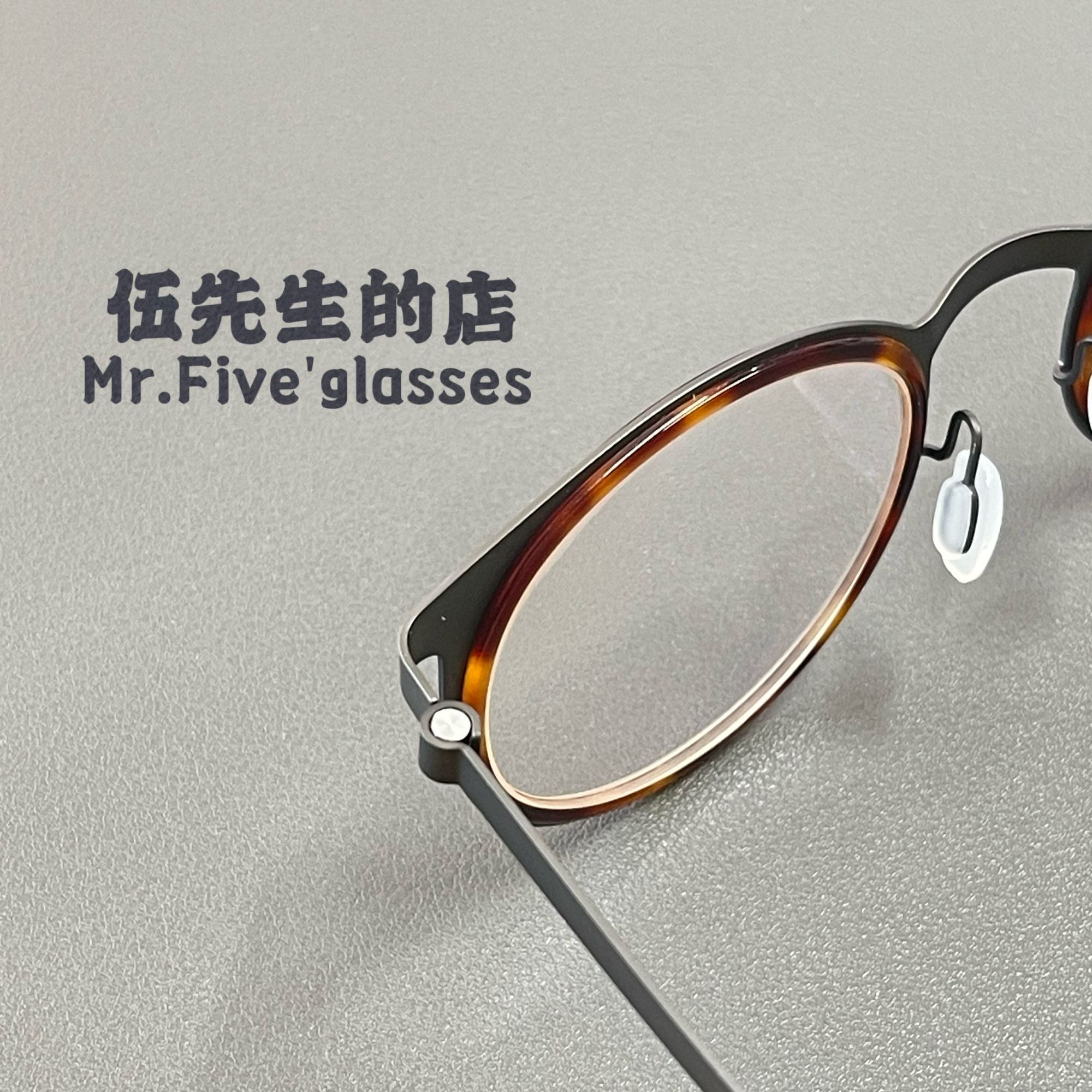 新版9704明星同款超轻全钛眼镜框手工时尚复古设计师圆框百搭日系