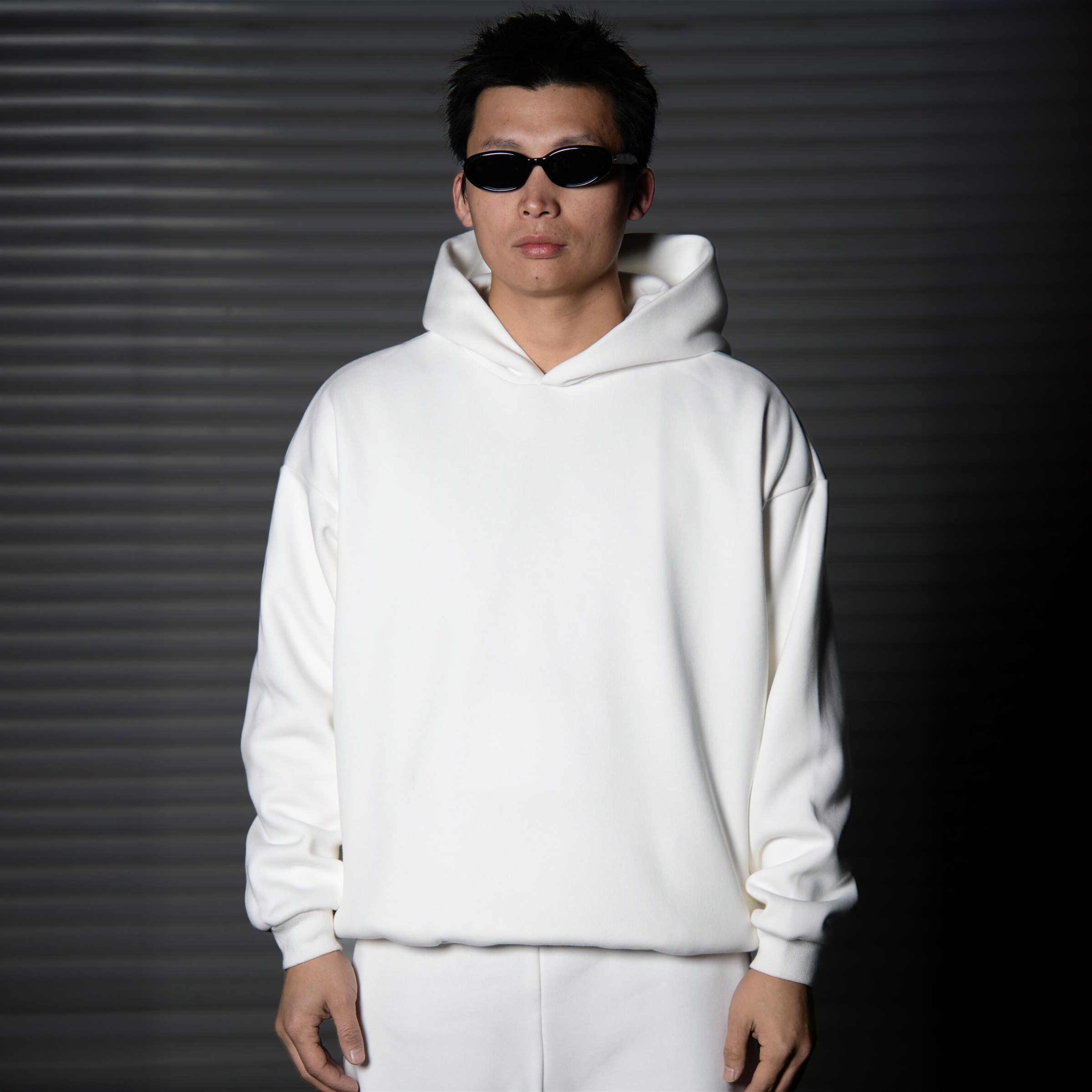 秋冬重磅超宽松版型加绒加厚百搭保暖带帽卫衣上衣长袖白色连帽