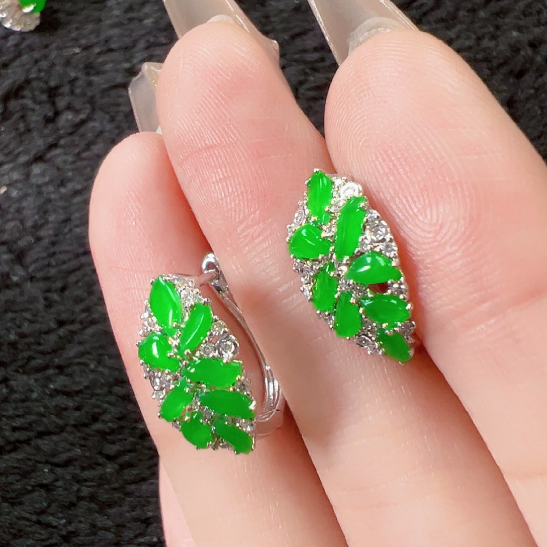 翡翠18K金镶嵌耳饰【福利款】签收后24小时鉴赏期