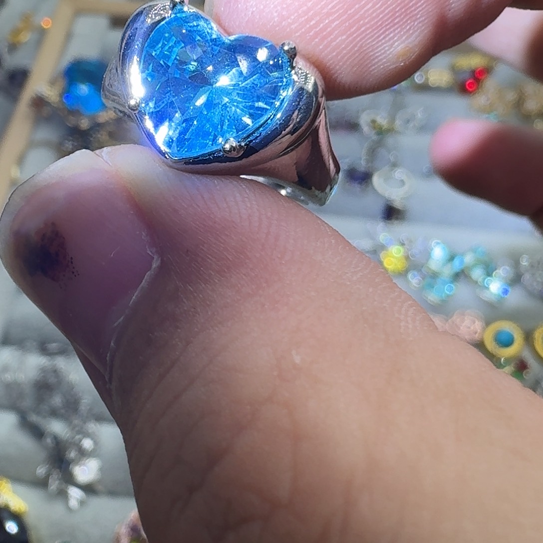 托帕石戒指银S925镶嵌