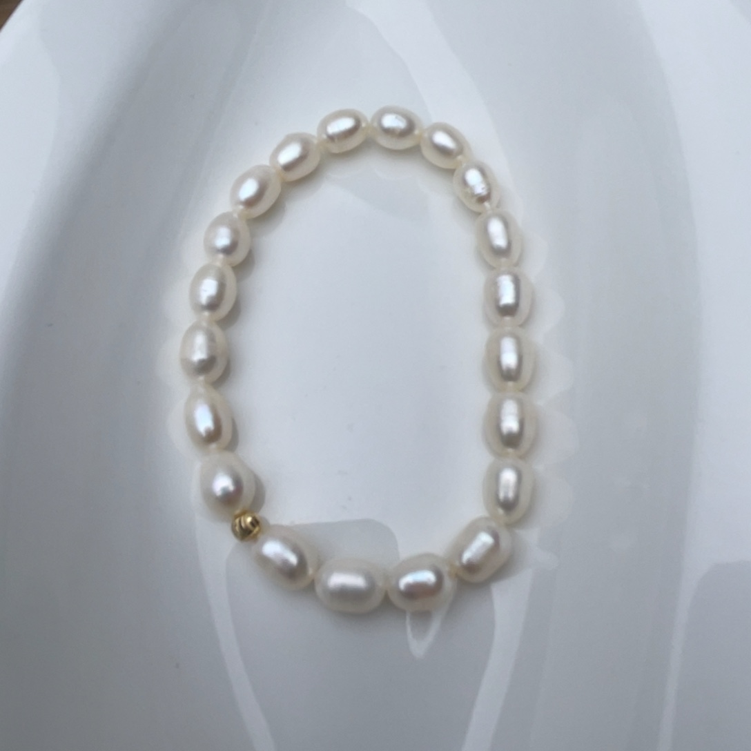 淡水珍珠手串未镶嵌【福利款】7-8mm17-18cm白色有瑕