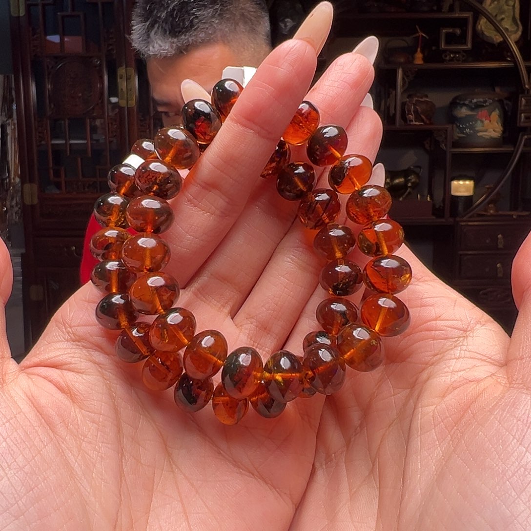 琥珀裸石未镶嵌抚顺琥珀10359多样性发其一11mm