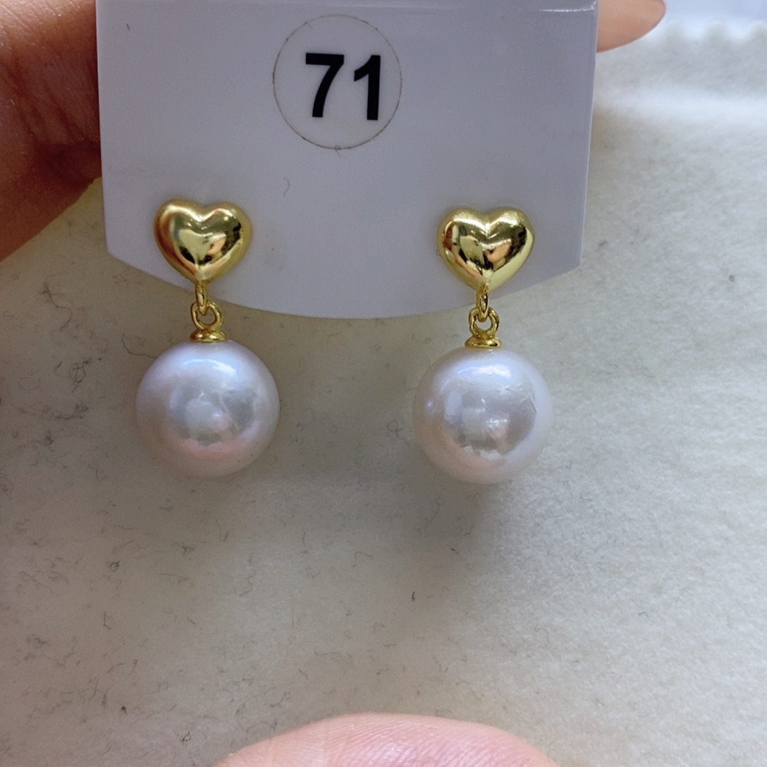 淡水珍珠耳饰银S925镶嵌