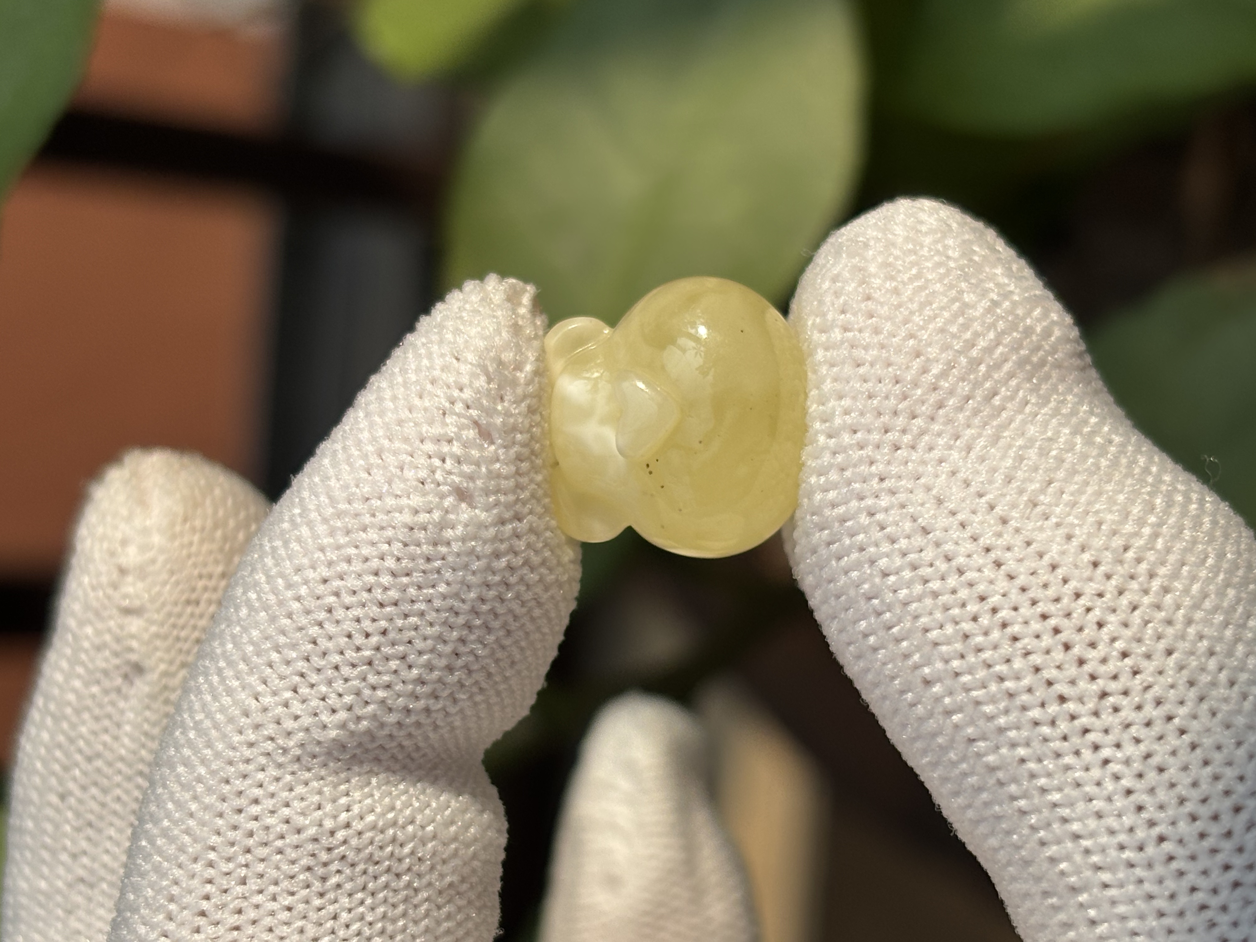 4568天然蜜蜡琥珀熊头配饰14.9x15.6x12.5mm