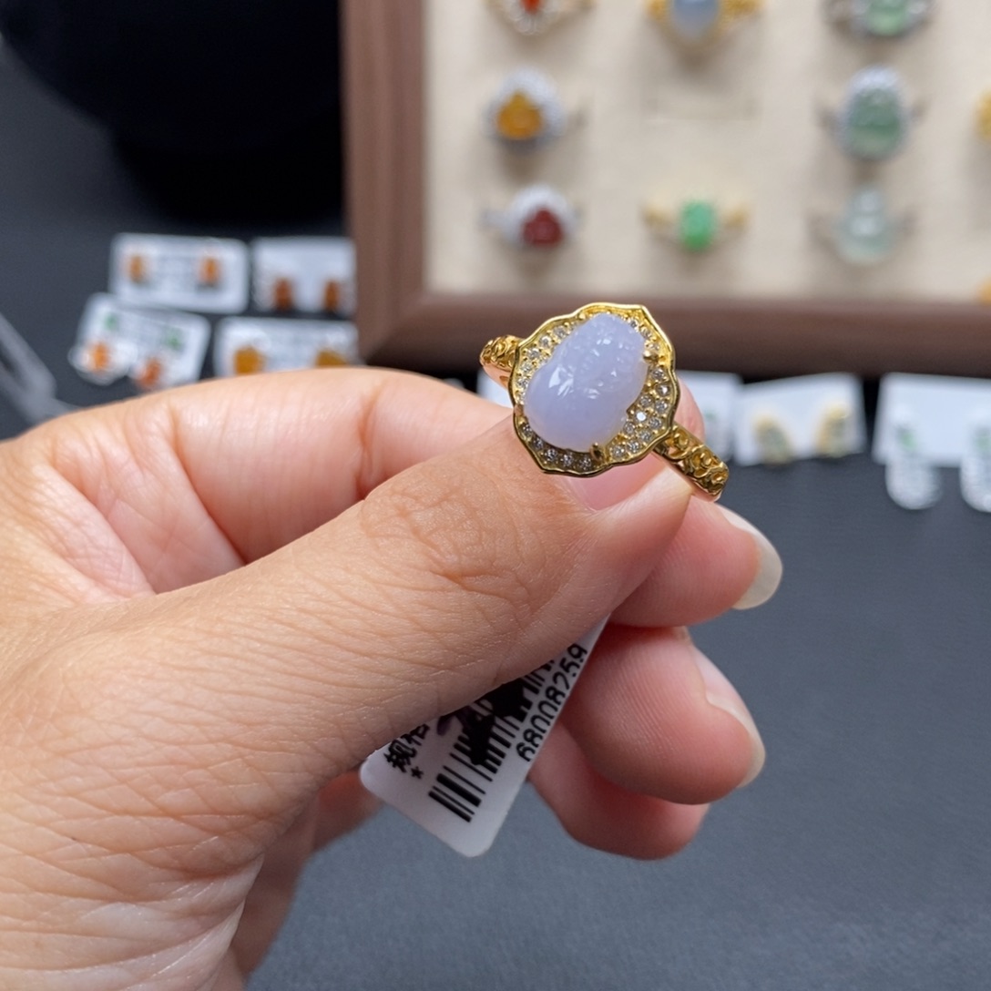 翡翠银S925镶嵌戒指