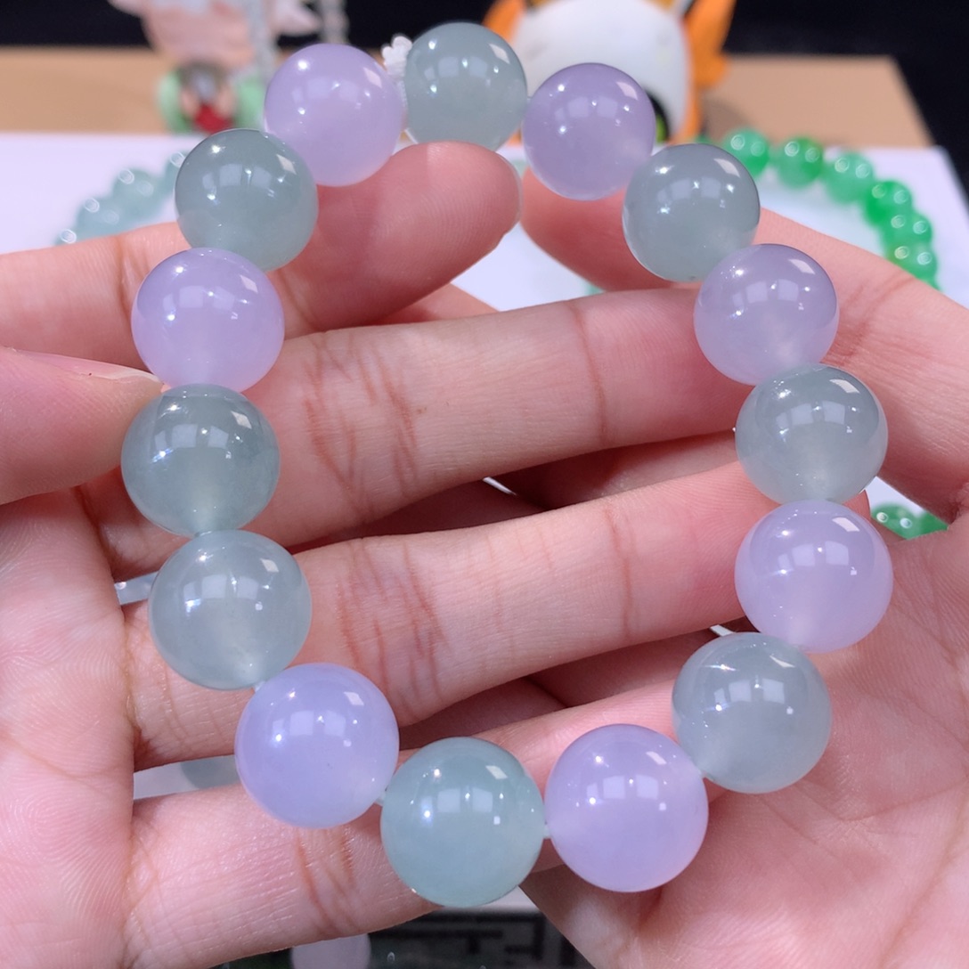 翡翠手链未镶嵌卡14m m