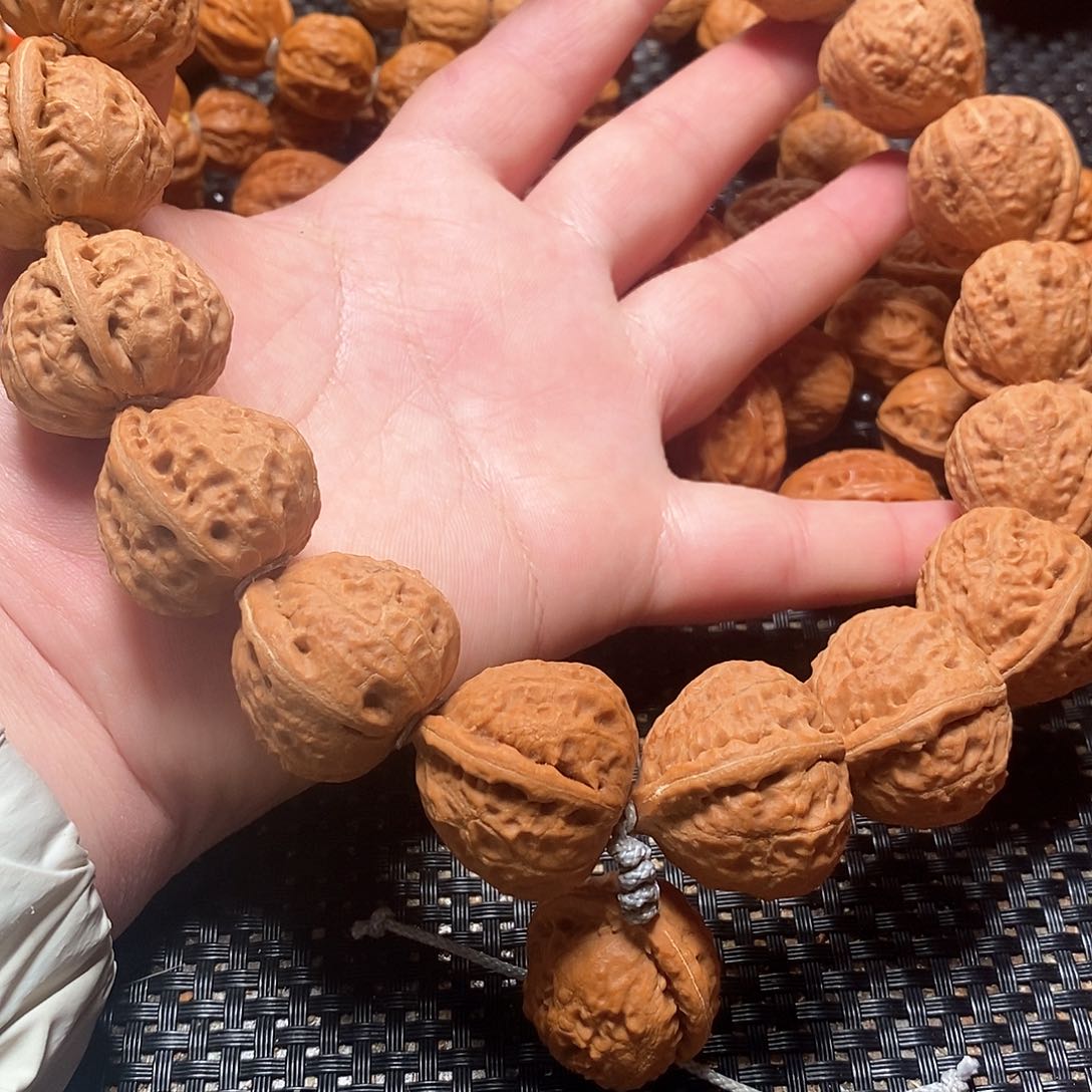 文玩核桃手串白茬桃心手持