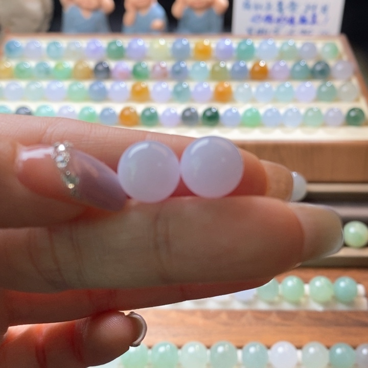 散珠翡翠福利品 樱花粉圆珠二选一 卡10.9 买断不退换