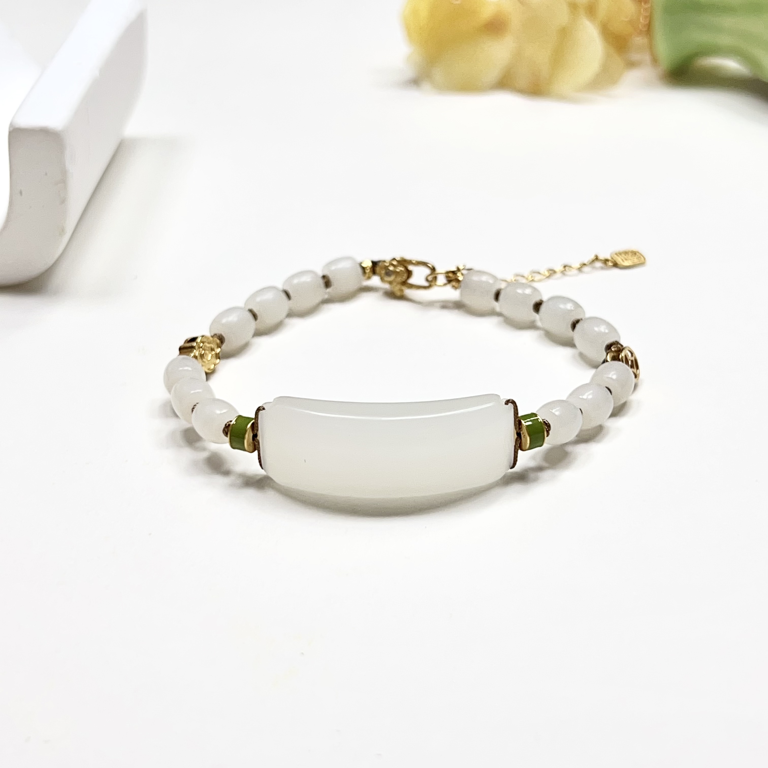 【小宝珠宝】24 和田玉DIY单圈手串-多样性发一件-T102020-5*5.5mm