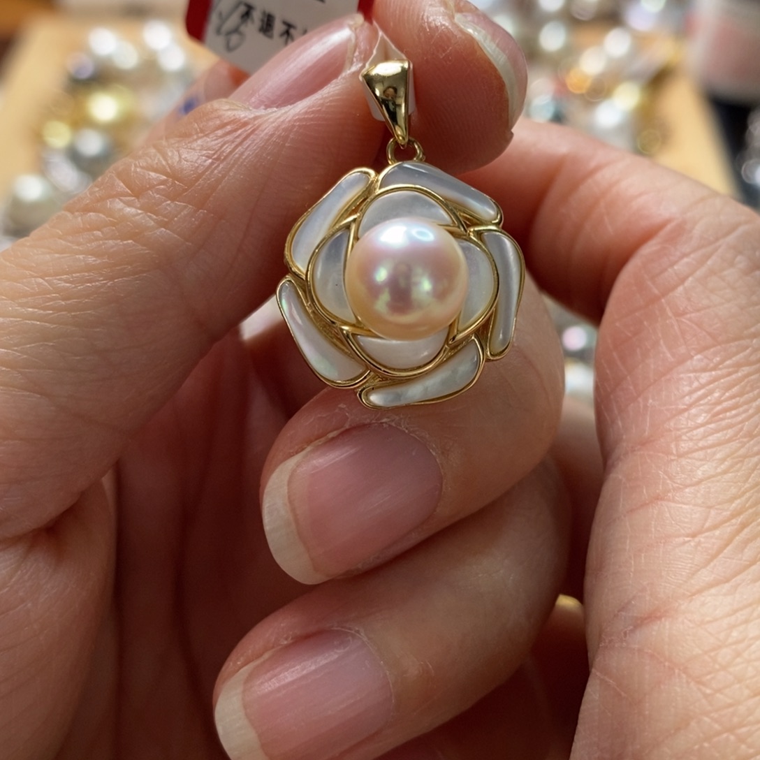 海水珍珠颈饰银S925镶嵌