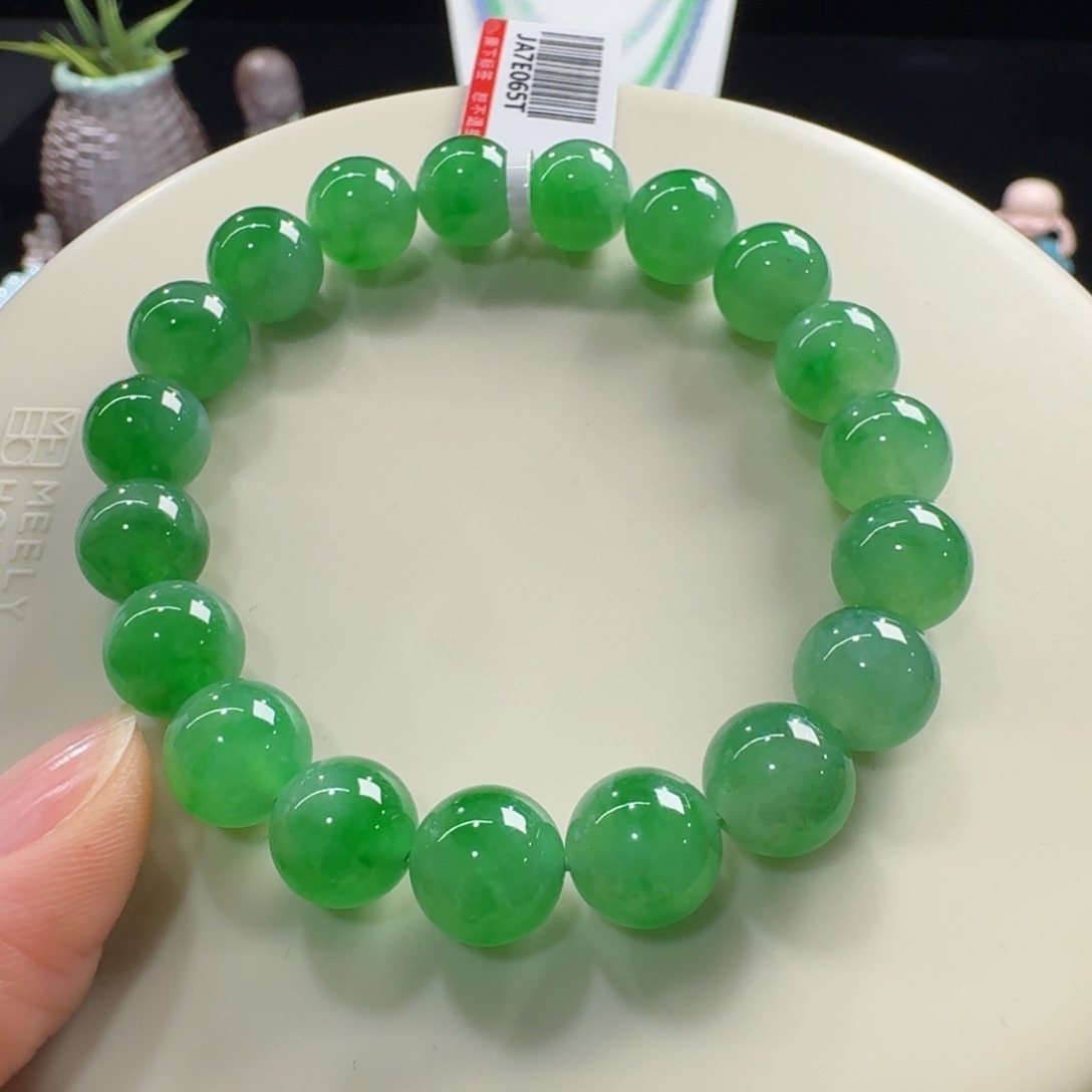 未镶嵌手链翡翠冰种阳绿单圈10mm