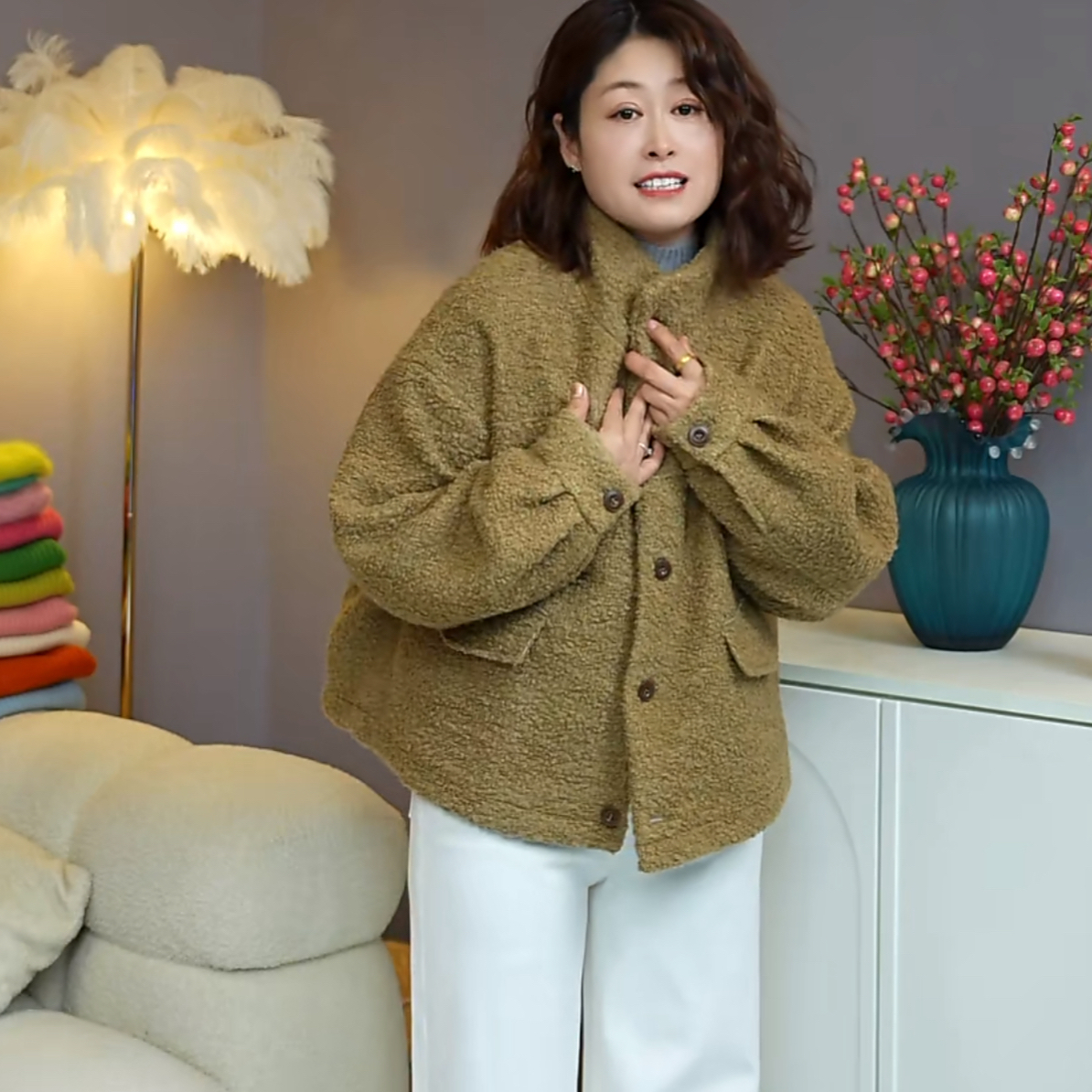 【伟伟专属】3 色 立领颗粒感气质百搭外套