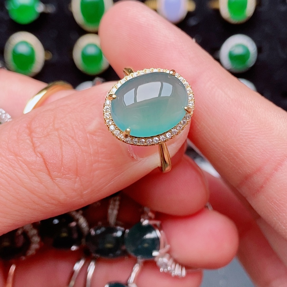 翡翠戒指银S925镶嵌06276286