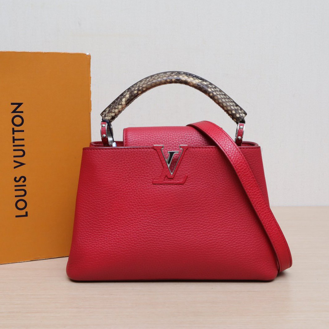 95新 LouisVuitton/路易威登 【娇】CapBB27红色皮革C2016 377800