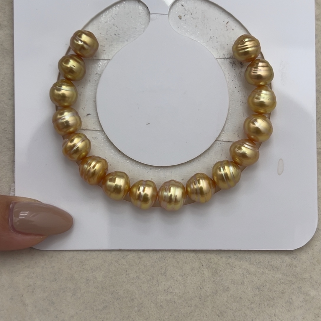 9-10.5mm浓金密螺手串未镶嵌海水珍珠