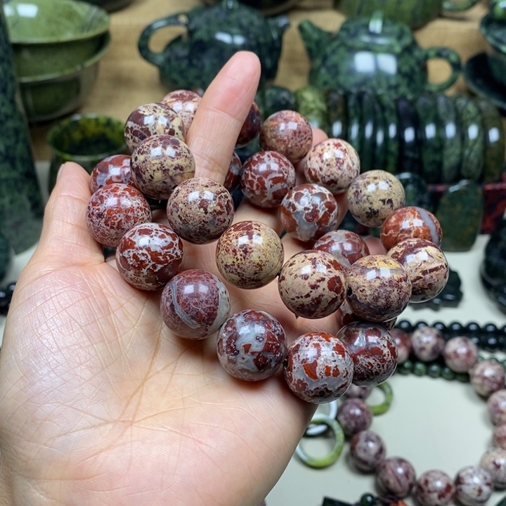 大***菜蛇纹石玉未镶嵌项链精品卡18天宝手串2条