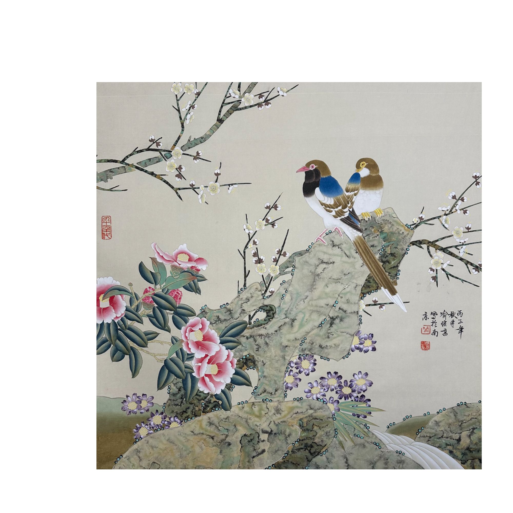 Y-Z-SP-710 喻继高 花鸟 65cm×65cm 轴-A