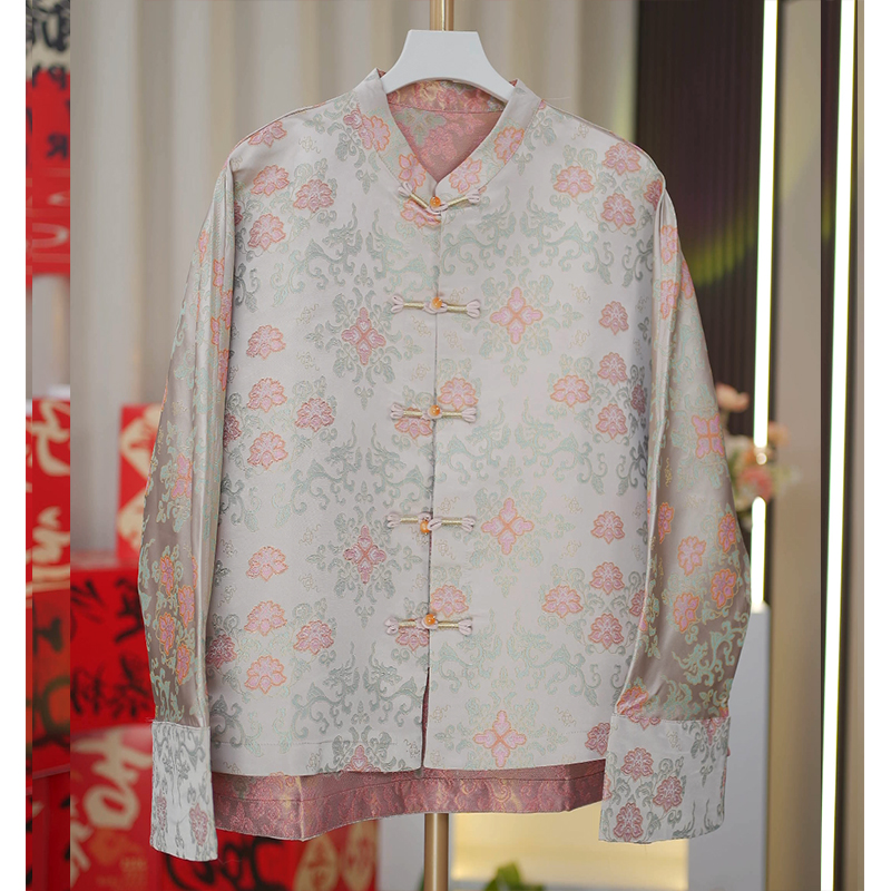 枝缠连理-双面穿新宋锦桑蚕丝女新款减龄气质上衣外套