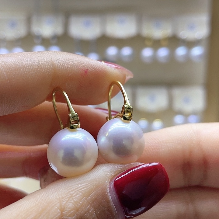 淡水珍珠耳饰银S925镶嵌