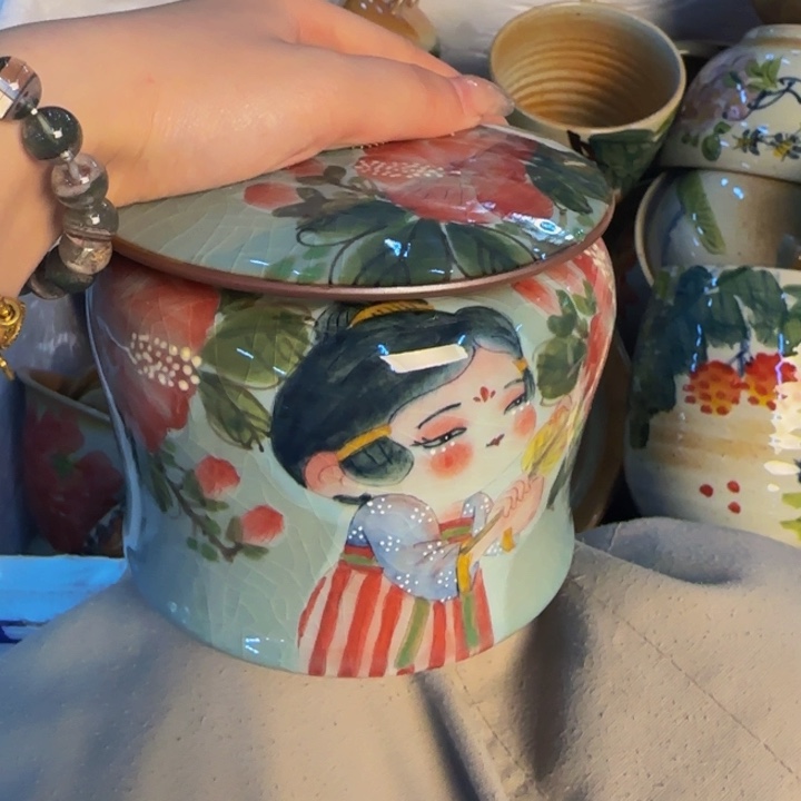 瓷片手工手绘细微不一样