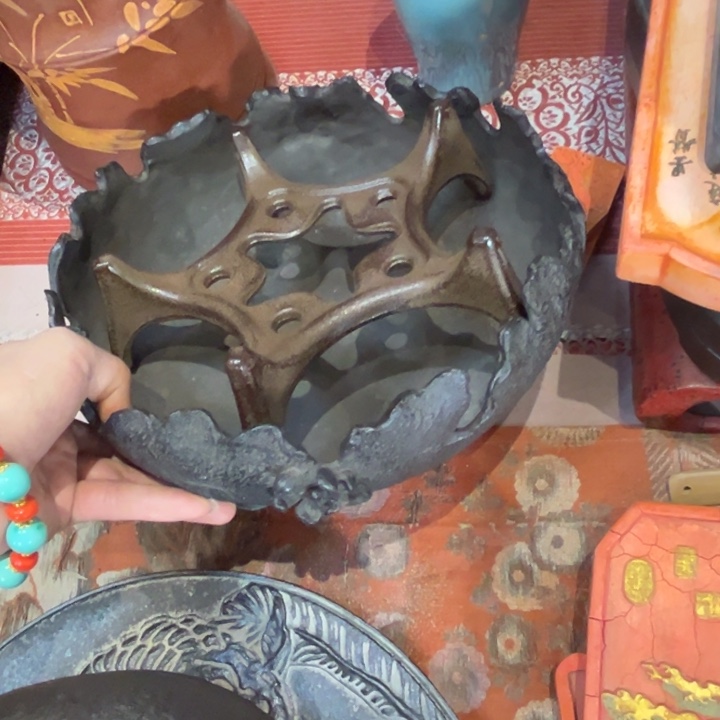 蜜安罐瓷香炉锡茶则