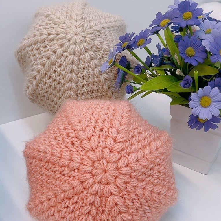 乌鲁木齐发货成品纯手工编织八角贝蕾帽成品