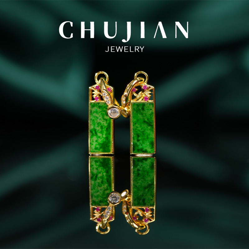 【初见珠宝】S925银翡翠耳扣2-1CH171X116【多样性发一件】