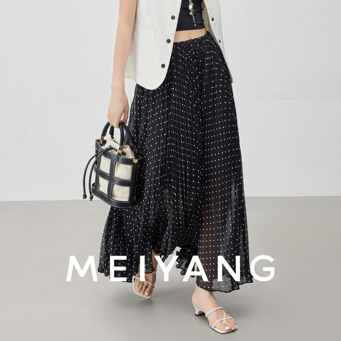 美洋MEIYANG【商场同款】星点半裙 简约百搭宽松半身中长裙