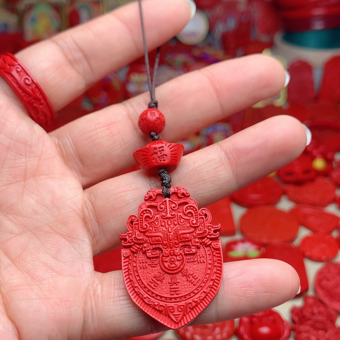 天然辰砂工艺品朱砂手机坠