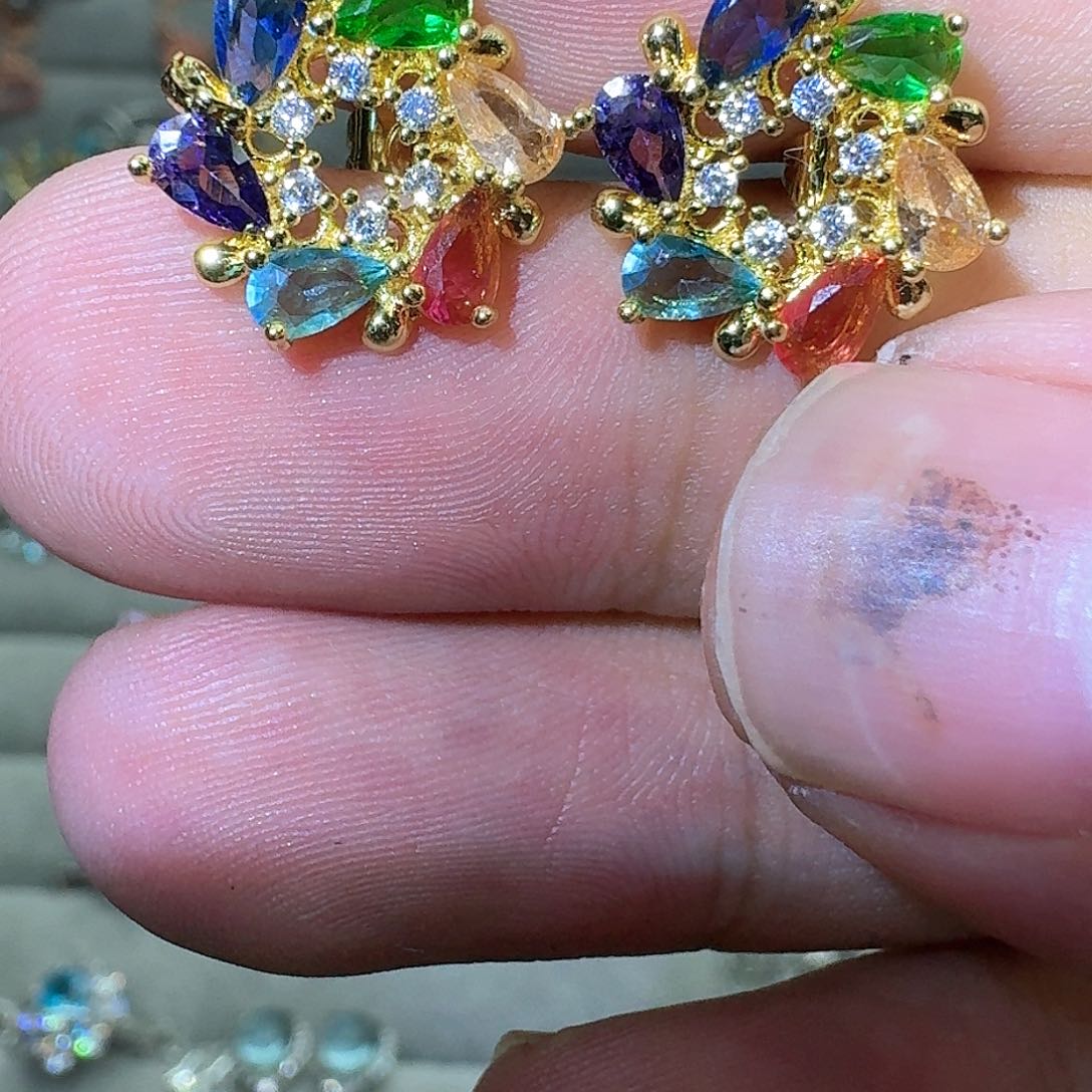 托帕石戒指银S925镶嵌