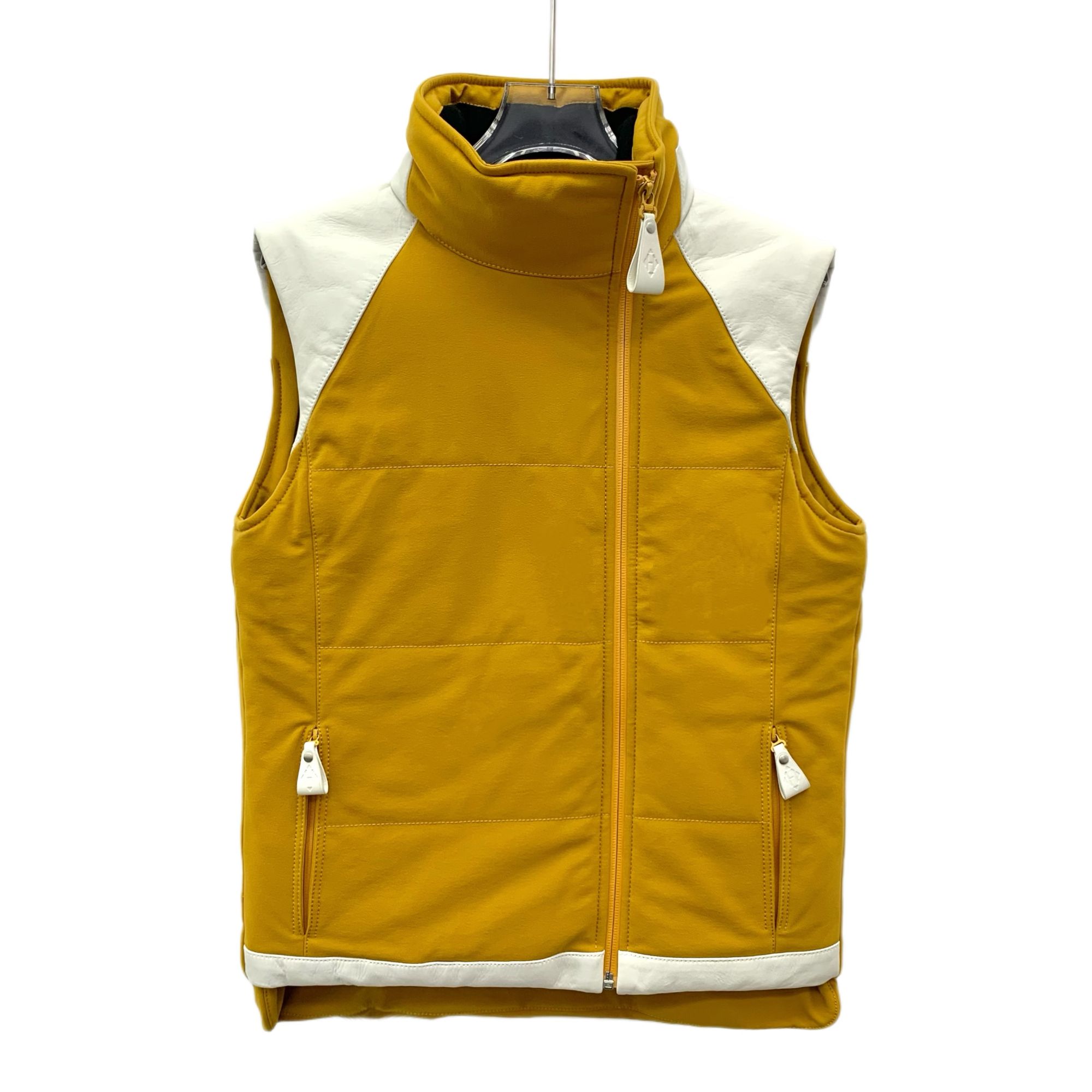 99新 Hermes/爱马仕  KW0537  黄色立领无袖马甲外套 34 XXS码 