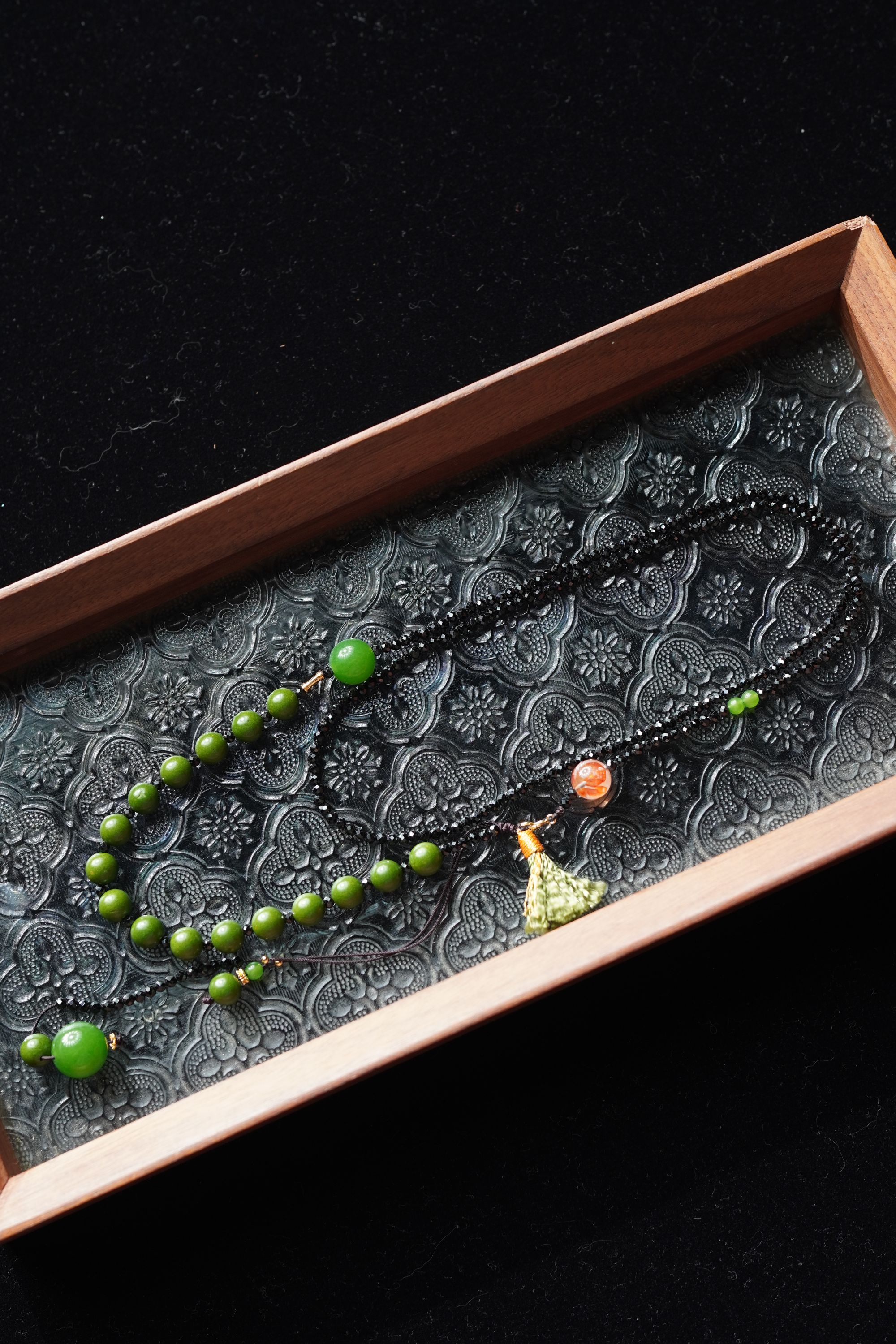 芥末豌豆 合香梦灵合香8mm圆珠项链