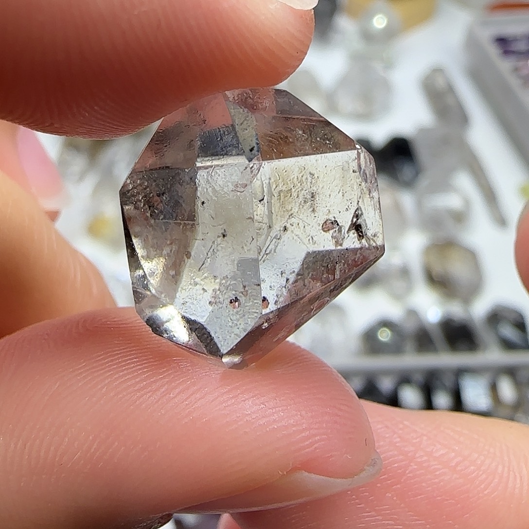 珠宝半成品未镶嵌水晶茶闪小流沙双尖随形