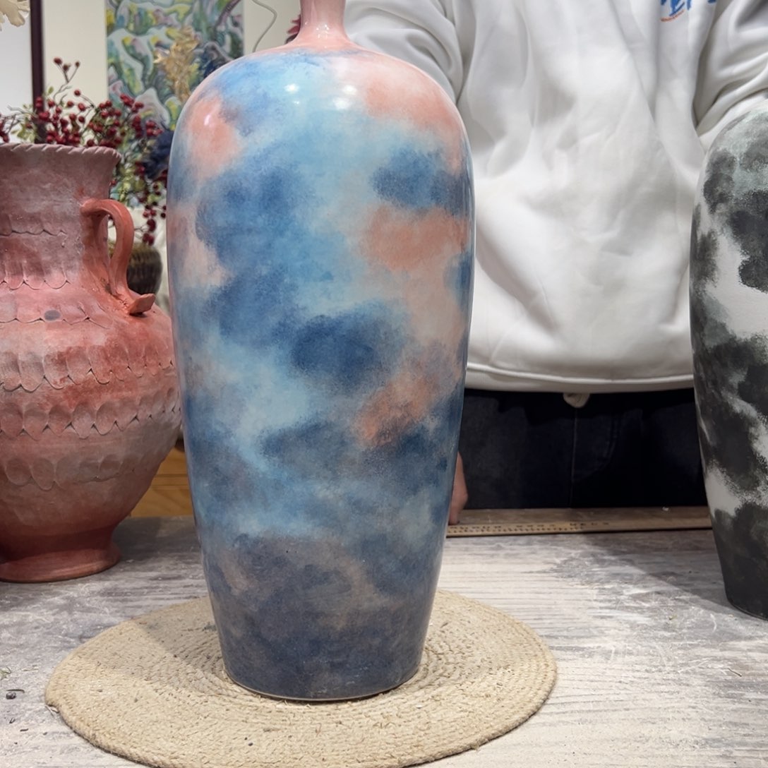 摆件陶瓷花瓶高41口2