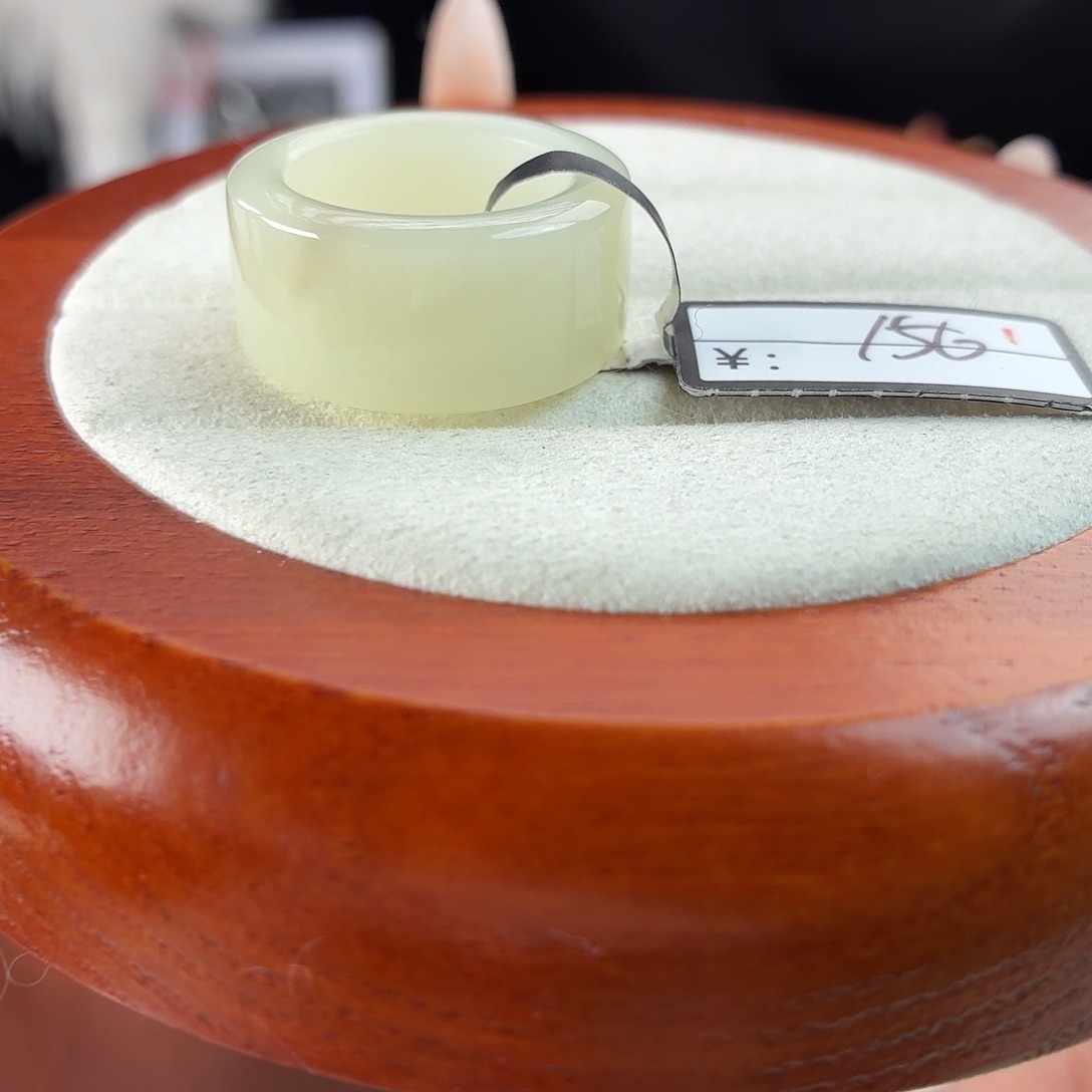 和田玉未镶嵌戒指r40浅晴水圆切16.4