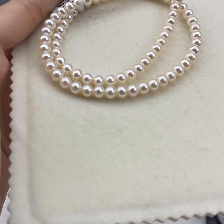 淡水珍珠银S925镶嵌颈饰5-6极光炫彩高品
